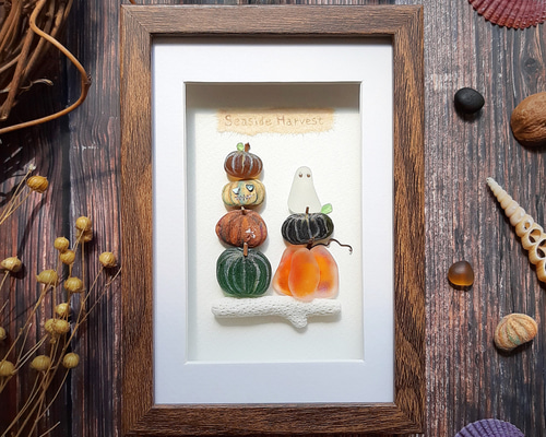 かぼちゃの収穫祭6 “Seaside Harvest”〉シーグラスアート その他アート