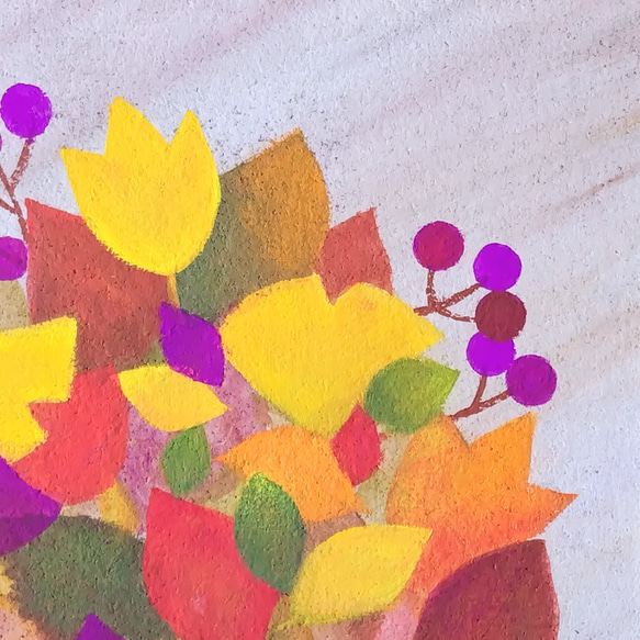 「秋色あつめ」コルクボードの原画＊アートパネル 2枚目の画像