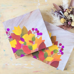 「秋色あつめ」コルクボードの原画＊アートパネル 5枚目の画像