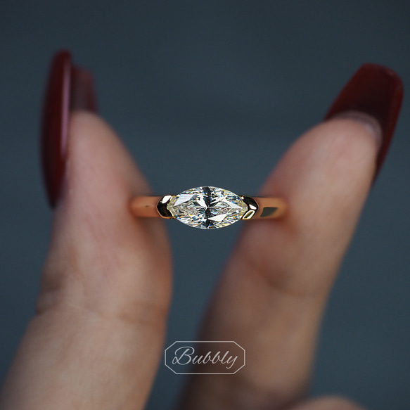 極上の輝き】マーキスカットダイヤ リング 1ct 【BU062】 指輪・リング