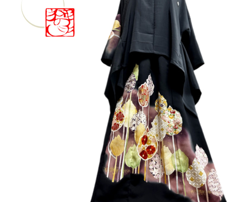 和モード 留袖 着物リメイク セットアップ ヘムライントップス