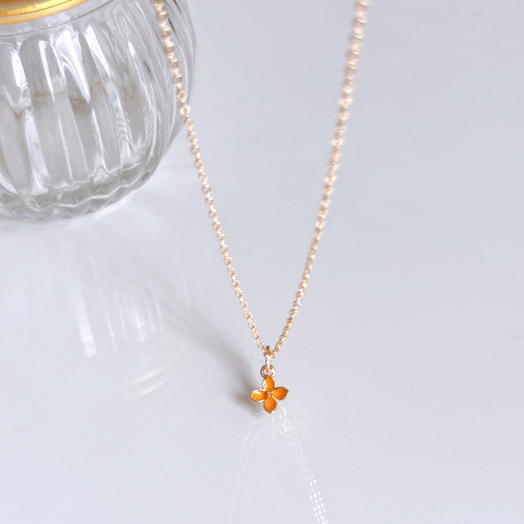 【四合一】橄欖綠珍珠桂花項鍊，14kgf，低過敏性，生日禮物 第9張的照片