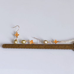 【四合一】橄欖綠珍珠桂花項鍊，14kgf，低過敏性，生日禮物 第13張的照片