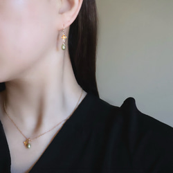 【四合一】橄欖綠珍珠桂花項鍊，14kgf，低過敏性，生日禮物 第12張的照片