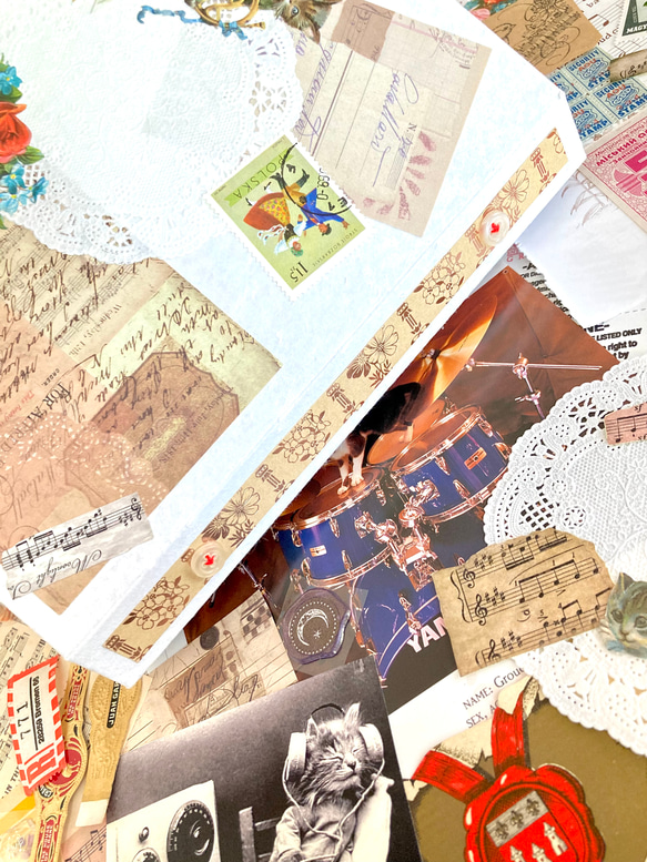 猫好きさんのコラージュBOX【猫の音楽会/ジャズ】コラージュ素材 70数点詰め合わせ 4枚目の画像