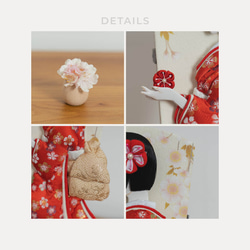 ことのかほり羽子板（0184）うめ　モカナチュラルケース｜コンパクトな木製羽子板飾り｜おしゃれな正月飾り｜ケース飾り 14枚目の画像