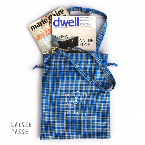 インド綿のマドラスチェックバッグ】ルンギ トートバッグ エコバッグ