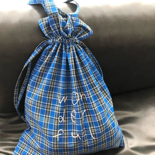 インド綿のマドラスチェックバッグ】ルンギ トートバッグ エコバッグ