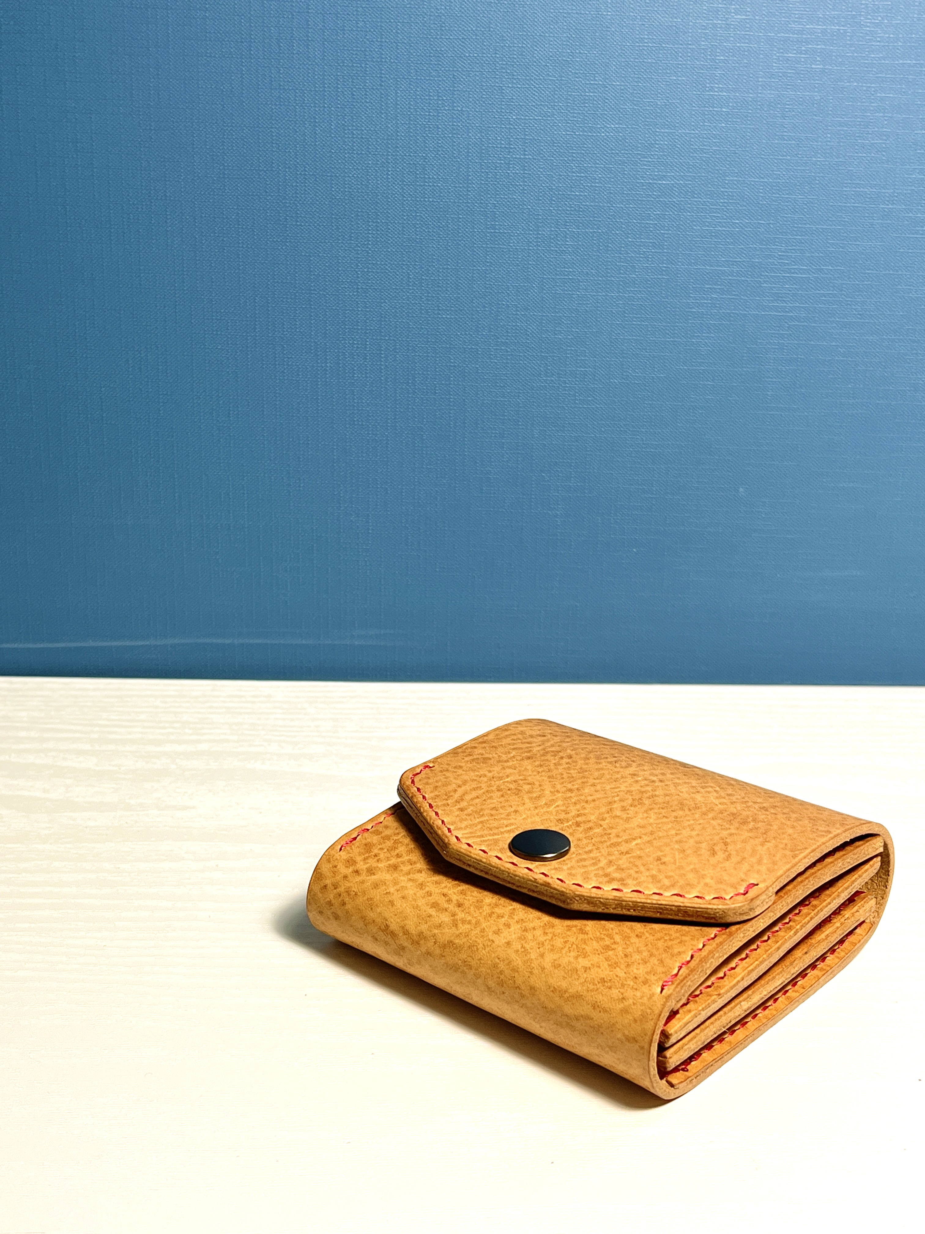 【˖*＊折らずに収める＊*˖】本革のスクエアビルウォレット　＊ブラウン＊