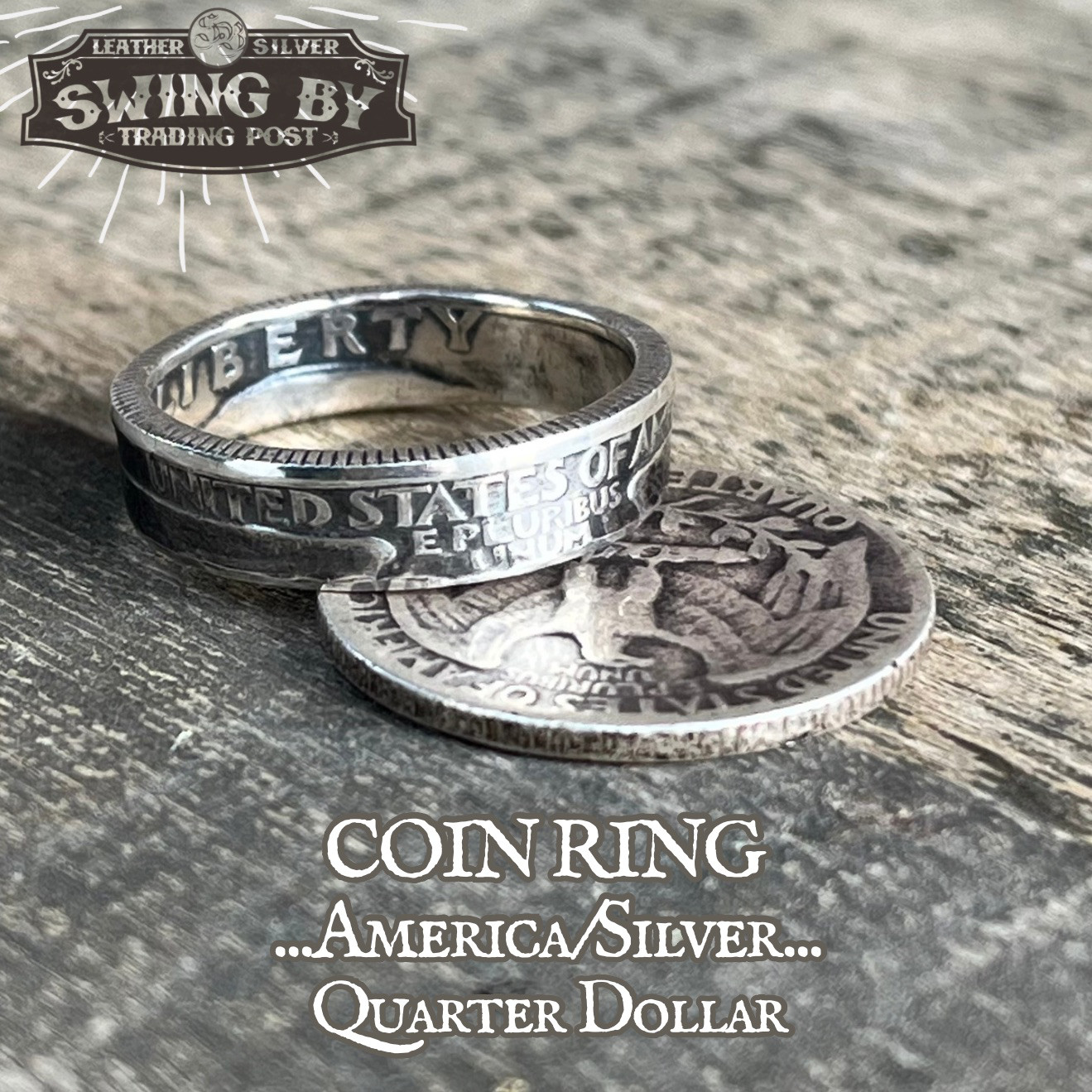 アメリカ 25セント 銀貨 コインリング