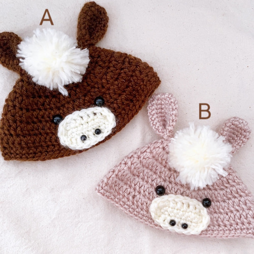 【ハチコちゃん】干支帽子　馬 2026»馬の帽子 干支 午年 ベビー ニューボンフォト 年賀状撮影 雑貨