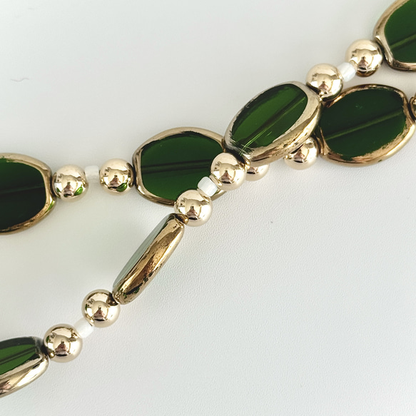 鑲金邊玻璃珠手帶 - 綠色（智慧型手機配件/手機掛繩） 第6張的照片