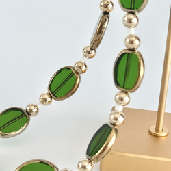 鑲金邊玻璃珠手帶 - 綠色（智慧型手機配件/手機掛繩） 第3張的照片