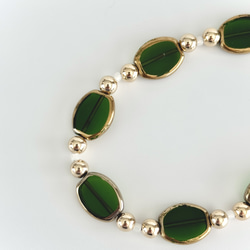 鑲金邊玻璃珠手帶 - 綠色（智慧型手機配件/手機掛繩） 第7張的照片