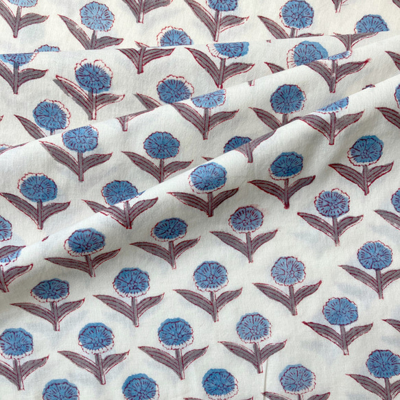 インド ブロックプリント生地 ミニカットクロス10枚セット アゾフリーv.03ファブリックIF0333 10枚目の画像