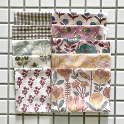 インド ブロックプリント生地 ミニカットクロス10枚セット アゾフリーv.03ファブリックIF0333 2枚目の画像