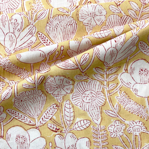 インド ブロックプリント生地 ミニカットクロス10枚セット アゾフリーv.03ファブリックIF0333 7枚目の画像