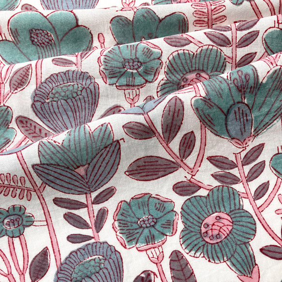 インド ブロックプリント生地 ミニカットクロス10枚セット アゾフリーv.03ファブリックIF0333 6枚目の画像