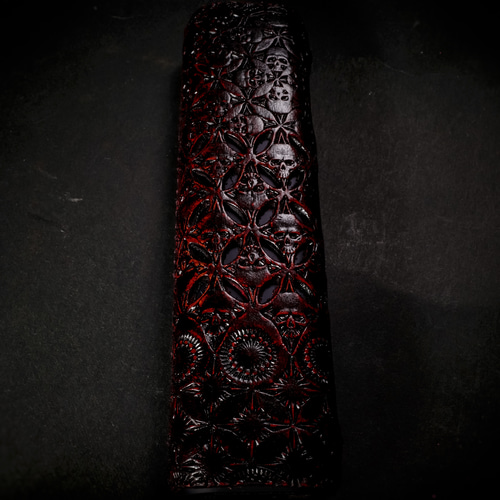 glo Hilo】グローヒーロ レザーカバー 〝髑髏 混〟 （画像は朱殷