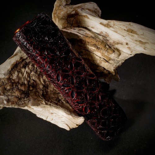 glo Hilo】グローヒーロ レザーカバー 〝髑髏 混〟 （画像は朱殷