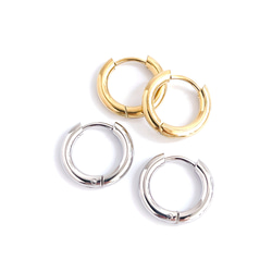 ese20-1 [6/3對] 環形耳環，外徑：約13毫米，線徑：約2.5毫米，一鍵穿線，316L 第6張的照片