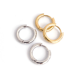 ese20-1 [6/3對] 環形耳環，外徑：約13毫米，線徑：約2.5毫米，一鍵穿線，316L 第5張的照片