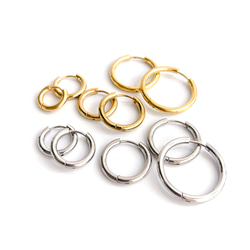 ese20-1 [6/3對] 環形耳環，外徑：約13毫米，線徑：約2.5毫米，一鍵穿線，316L 第8張的照片