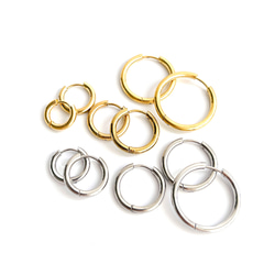 ese20-1 [6/3對] 環形耳環，外徑：約13毫米，線徑：約2.5毫米，一鍵穿線，316L 第7張的照片