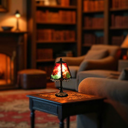 一点物 早い者勝ち! 小振りなテーブルランプ ステンドグラス ランプ 照明 卓上 スタンド ギフト 1枚目の画像