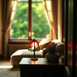 一点物 早い者勝ち! 小振りなテーブルランプ ステンドグラス ランプ 照明 卓上 スタンド ギフト 2枚目の画像