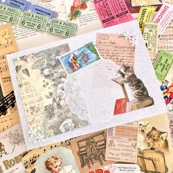 猫好きさんのコラージュBOX 【猫の音楽会/オペラ】コラージュ素材 80数点詰め合わせ 6枚目の画像