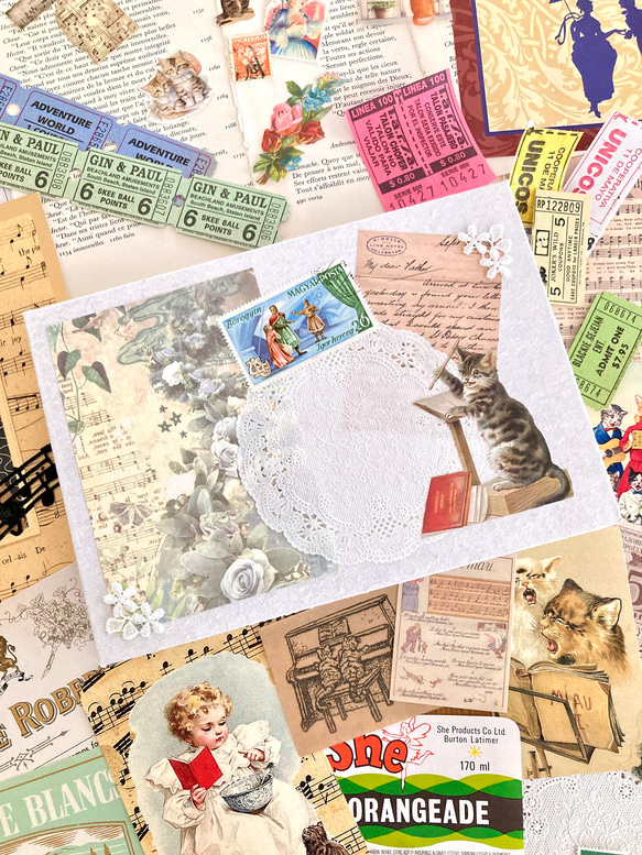 猫好きさんのコラージュBOX 【猫の音楽会/オペラ】コラージュ素材 80数点詰め合わせ 6枚目の画像