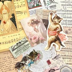 猫好きさんのコラージュBOX 【猫の音楽会/オペラ】コラージュ素材 80数点詰め合わせ 4枚目の画像