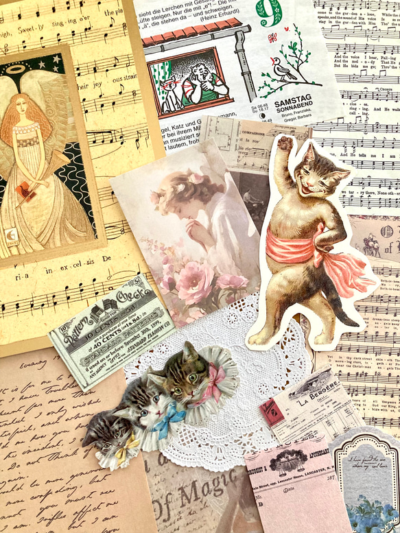 猫好きさんのコラージュBOX 【猫の音楽会/オペラ】コラージュ素材 80数点詰め合わせ 4枚目の画像