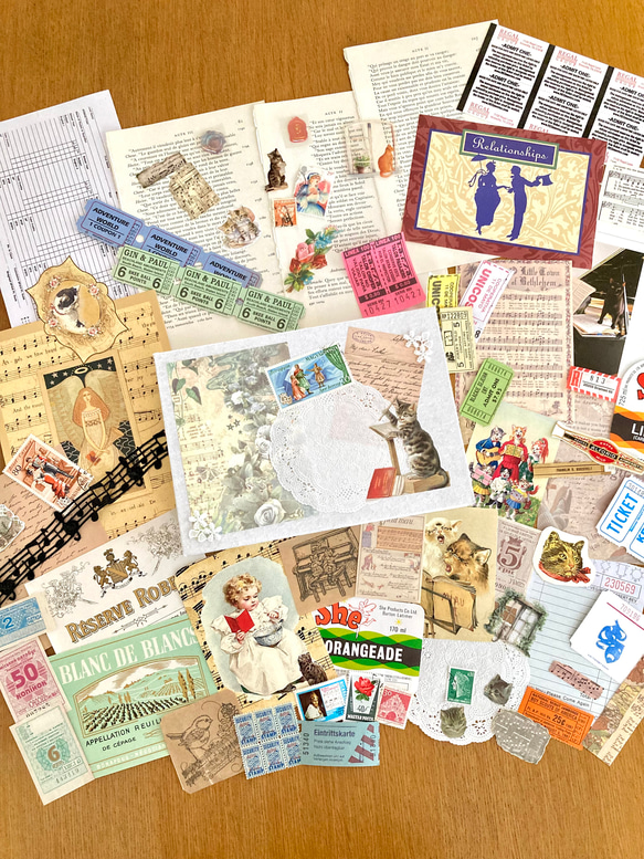 猫好きさんのコラージュBOX 【猫の音楽会/オペラ】コラージュ素材 80数点詰め合わせ 5枚目の画像