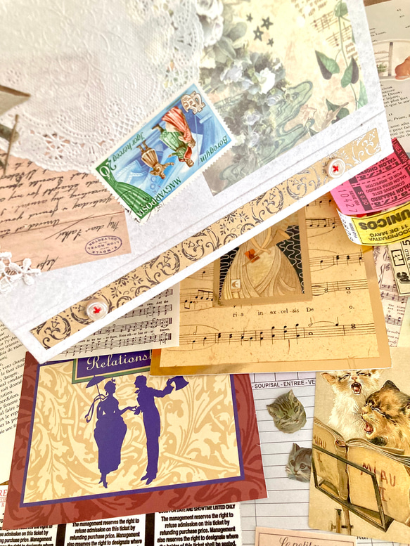 猫好きさんのコラージュBOX 【猫の音楽会/オペラ】コラージュ素材 80数点詰め合わせ 8枚目の画像