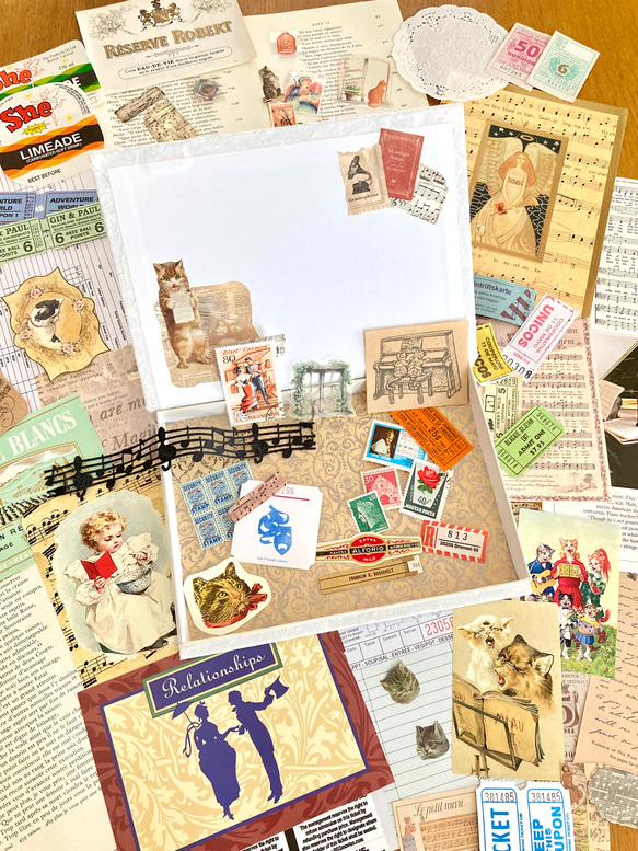 猫好きさんのコラージュBOX 【猫の音楽会/オペラ】コラージュ素材 80数点詰め合わせ 7枚目の画像