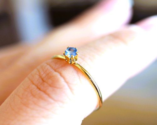 14kgf☆指先を紡ぐ物語＊ブルーカイヤナイトリング 指輪・リング