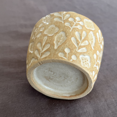 陶器の花瓶 一輪挿し 北欧ナチュラル 印花模様 フラワーベース