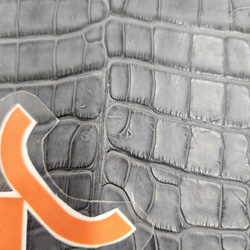 ワニ革　クレイフィニッシュ　墨黒　No.C008673 9枚目の画像