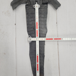 ワニ革　クレイフィニッシュ　墨黒　No.C008673 6枚目の画像