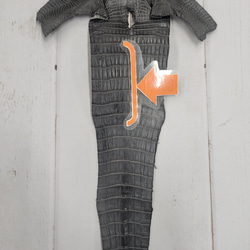 ワニ革　クレイフィニッシュ　墨黒　No.C008673 11枚目の画像