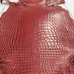 ワニ革 クレイフィニッシュ  デンスレッド　No.C008701 12枚目の画像