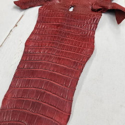 ワニ革 クレイフィニッシュ  デンスレッド　No.C008701 13枚目の画像