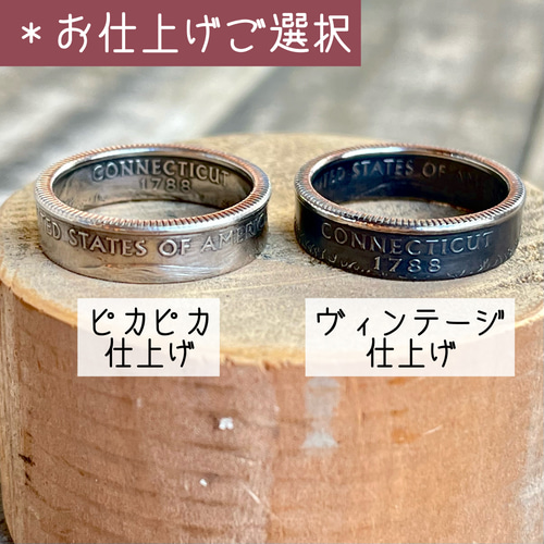 2008年生まれオススメ☆ アメリカ 25セント コインリング 指輪・リング