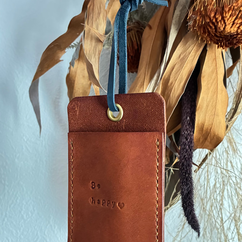 本革×真鍮のレザーフリーポケット ウォールポケット マルチケース