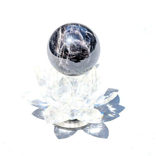 超希少】魔除け 加熱 モリオンスフィア 黒水晶 約8.7cm 幻の水晶と云