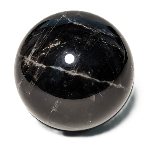 【超希少】魔除け　加熱　モリオンスフィア　黒水晶　約8.7cm 超希少】魔除け加熱モリオンスフィア黒水晶約8.7cm