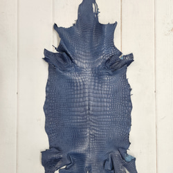 ワニ革 クロコ 半艶マット  ロイヤルブルー　No.C008751 1枚目の画像