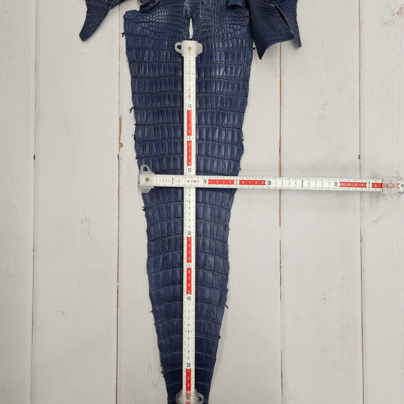 ワニ革 クロコ 半艶マット  ロイヤルブルー　No.C008751 7枚目の画像